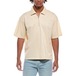 Frame Denim Mens Frame Zip Polo Shirt, Gray